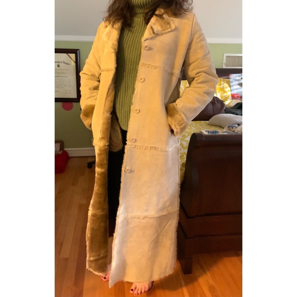 Beige Suede Overcoat